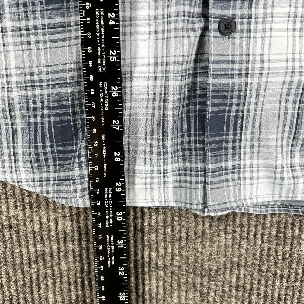 Orvis Shirt Mens Large Blue Plaid Short Sleeve Button Up‎ Performance Outdoor